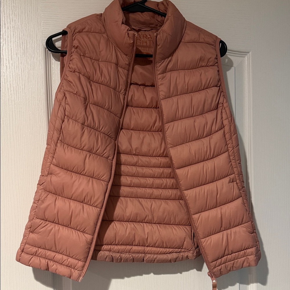 Zara Women's Quilted Vest Light Pink
